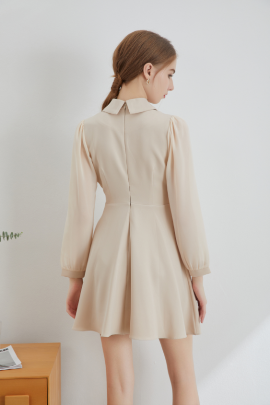 Nova Designer Sheer Sleeve Dress