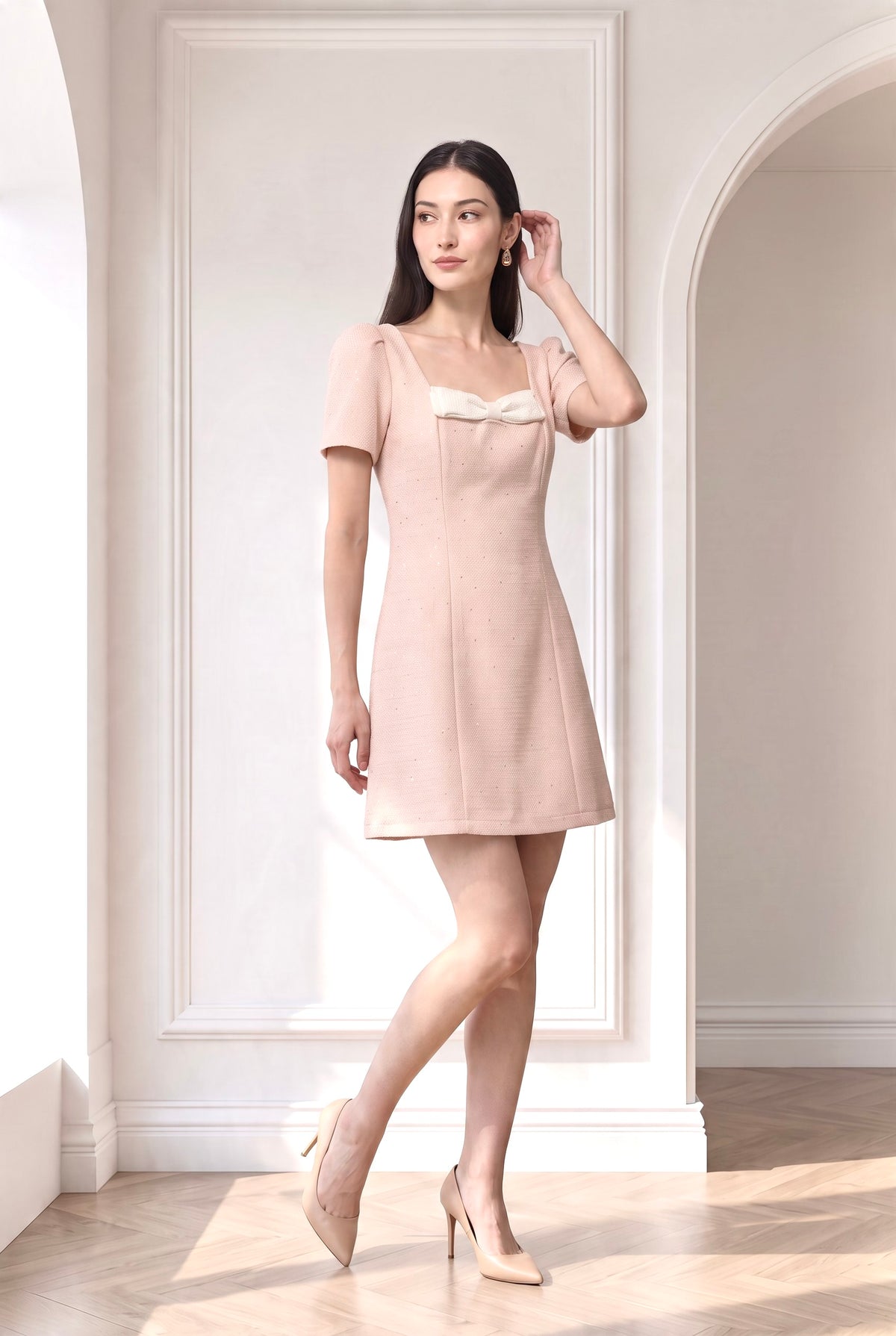 Macy Elegant Bow Short Dress