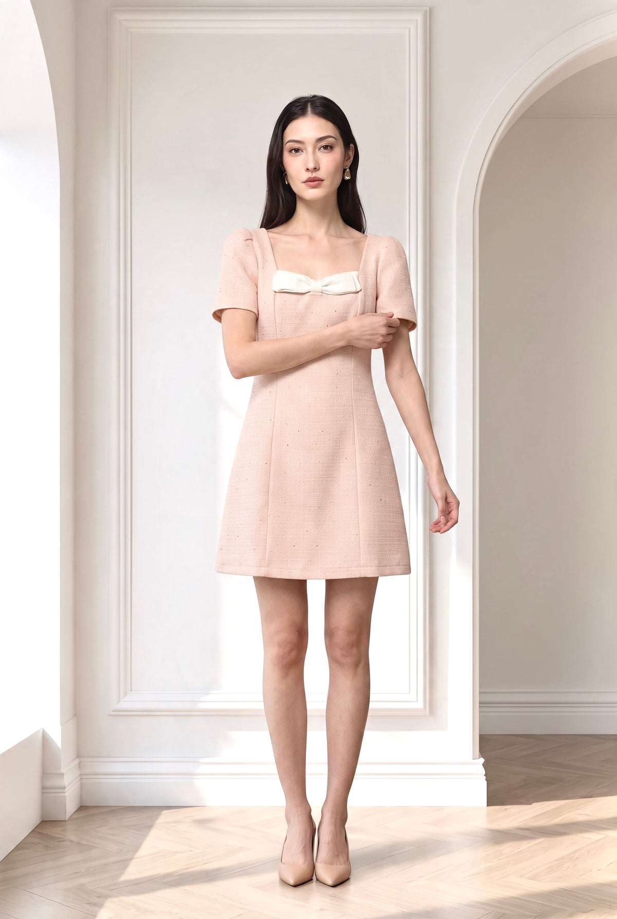 Macy Elegant Bow Short Dress