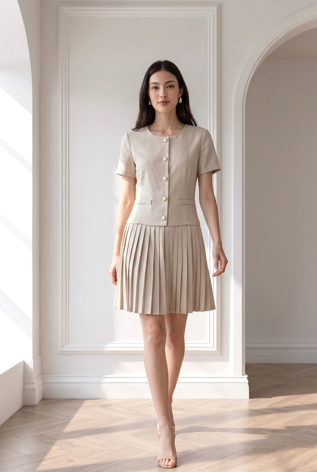 Macy Pleated Short Dress