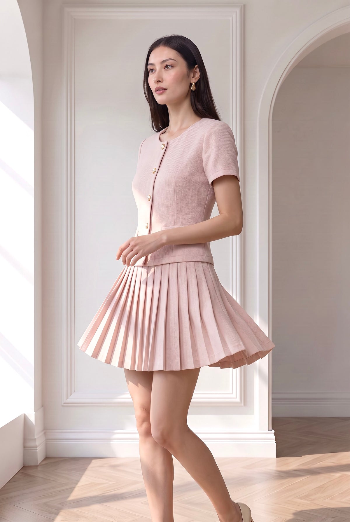 Macy Pleated Short Dress