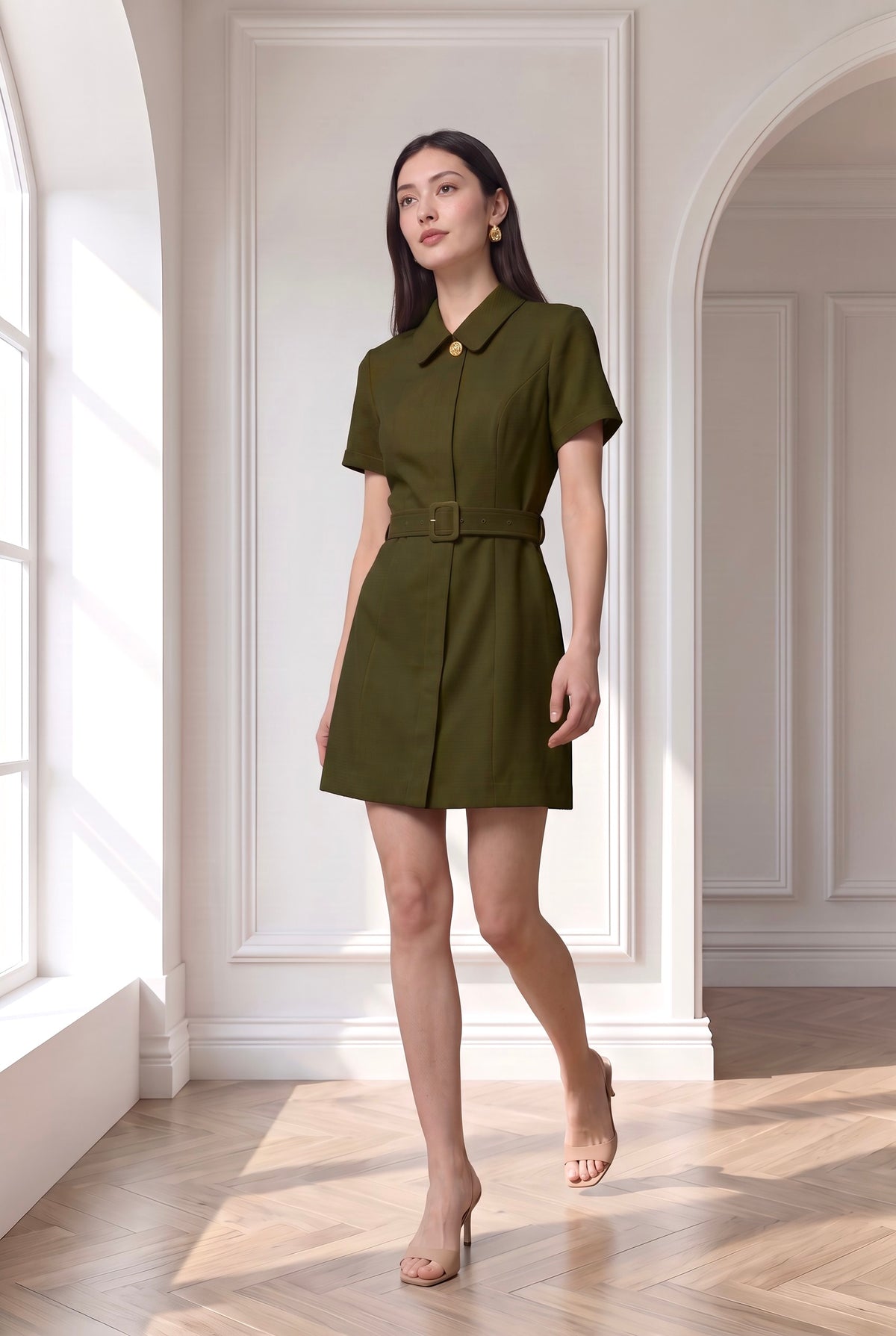 Macy Classic Belted Short Dress