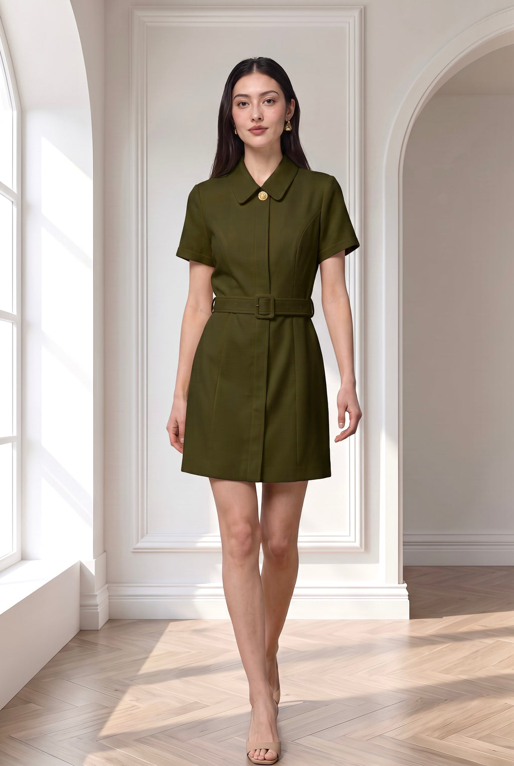 Macy Classic Belted Short Dress