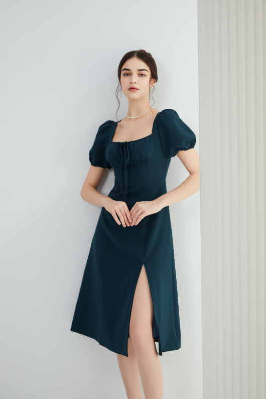 Angela French Slit Midi Dress