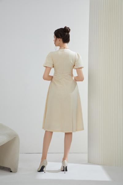 Angela Vintage Linen Midi Dress