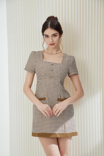 Angela Checkered Short Dress