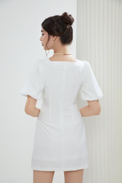 Angela Retro Linen Short Dress
