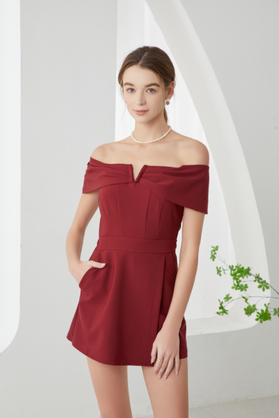 Liza Off Shoulder V Romper