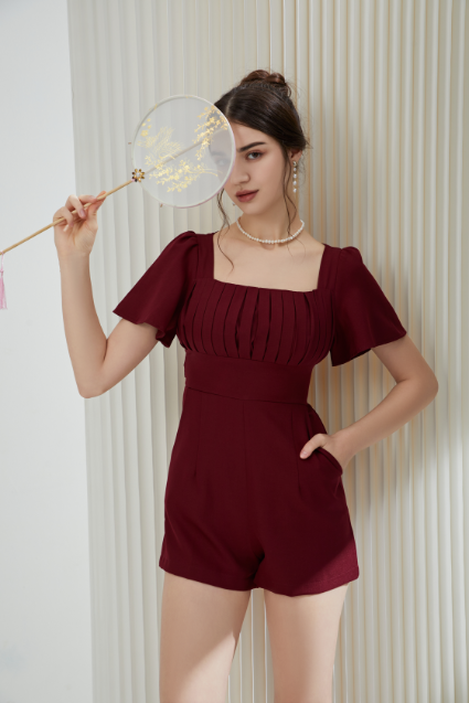Angela Ruched Romper