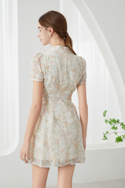 Liza Oriental Floral Short Dress