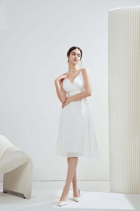 Angela Pleated Midi Dress