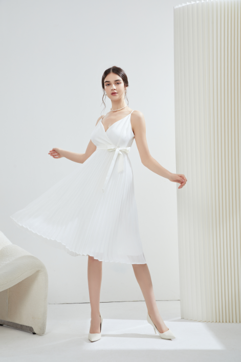 Angela Pleated Midi Dress