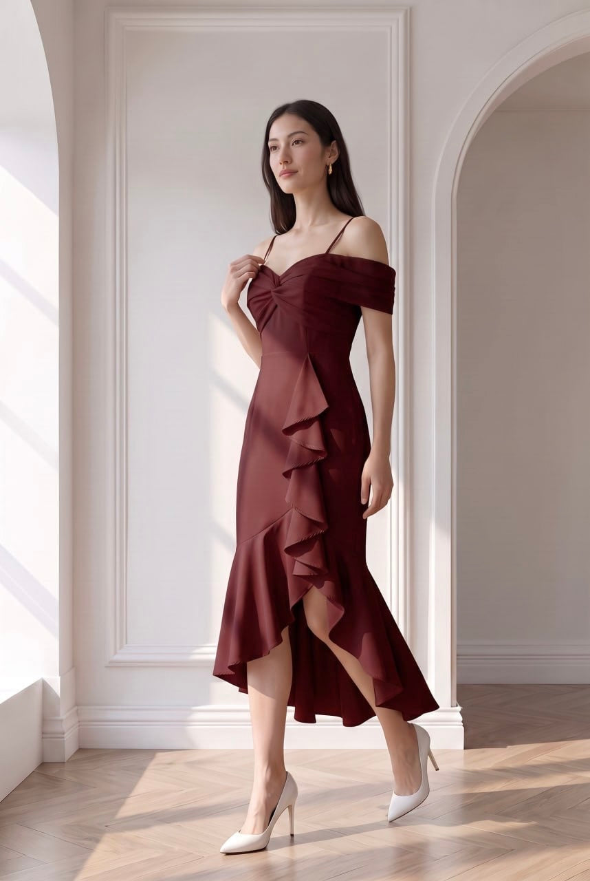 Macy Chiffon Sleeve Maxi Dress