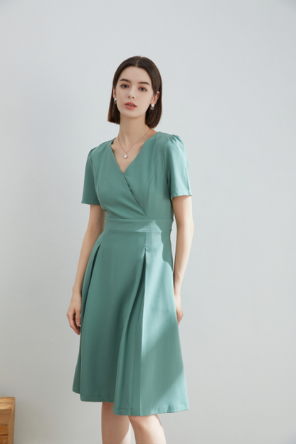 Emma Classic V-Neck Midi Dress