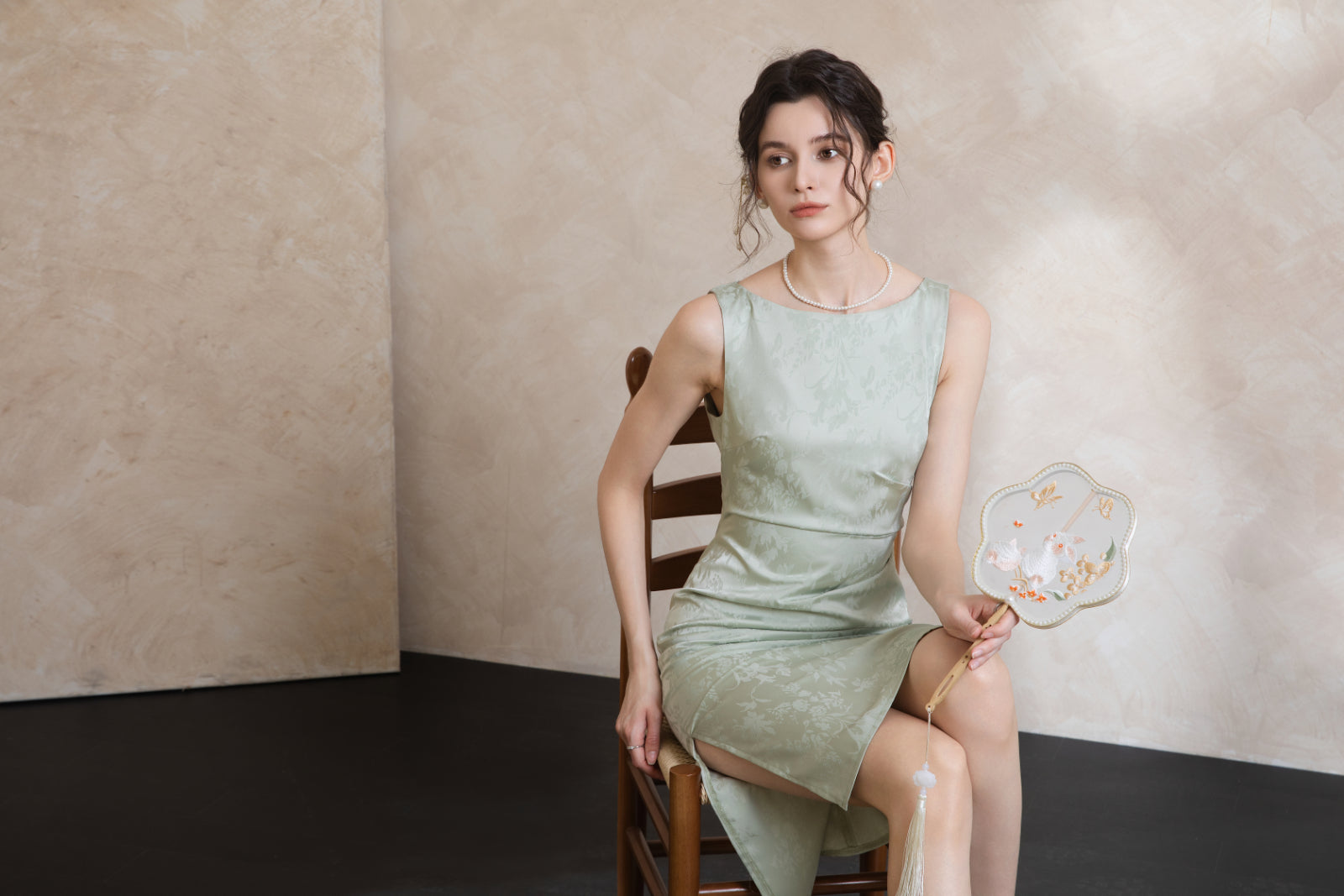 Elise Oriental Elegant Midi Dress