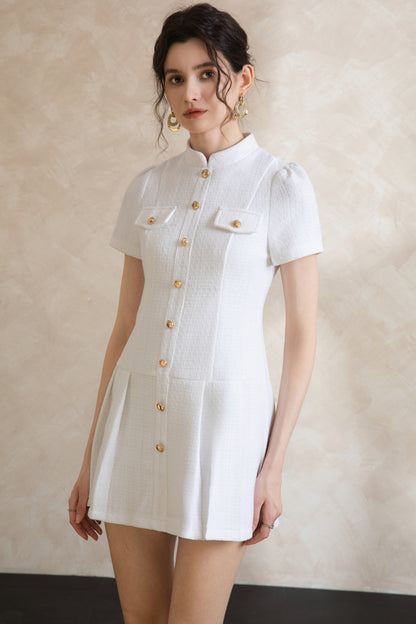 Elise Button Short Dress