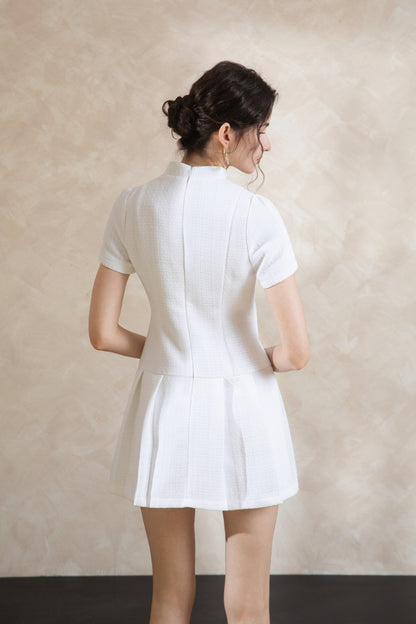 Elise Button Short Dress