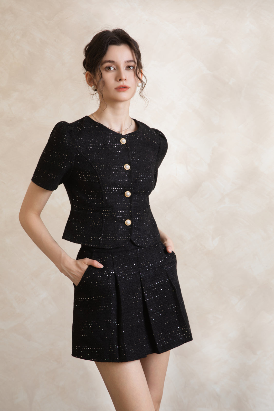 Elise Lux French Tweed Set Wear