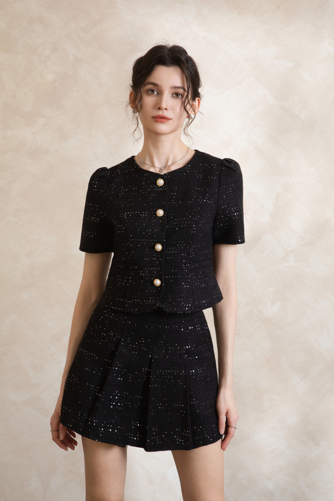 Elise Lux French Tweed Set Wear