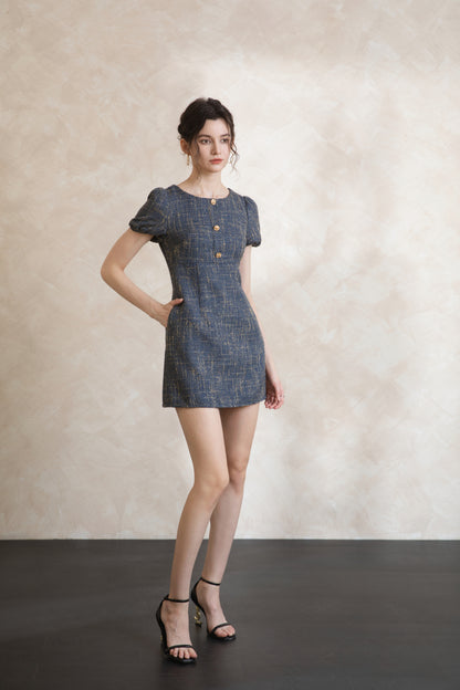 Elise British Tweed Short Dress