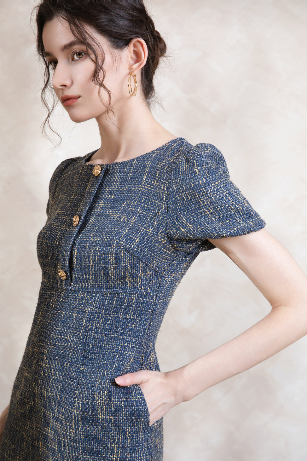 Elise British Tweed Short Dress