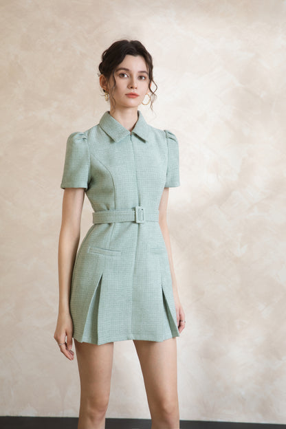 Elise Elegant Tweed Short Dress