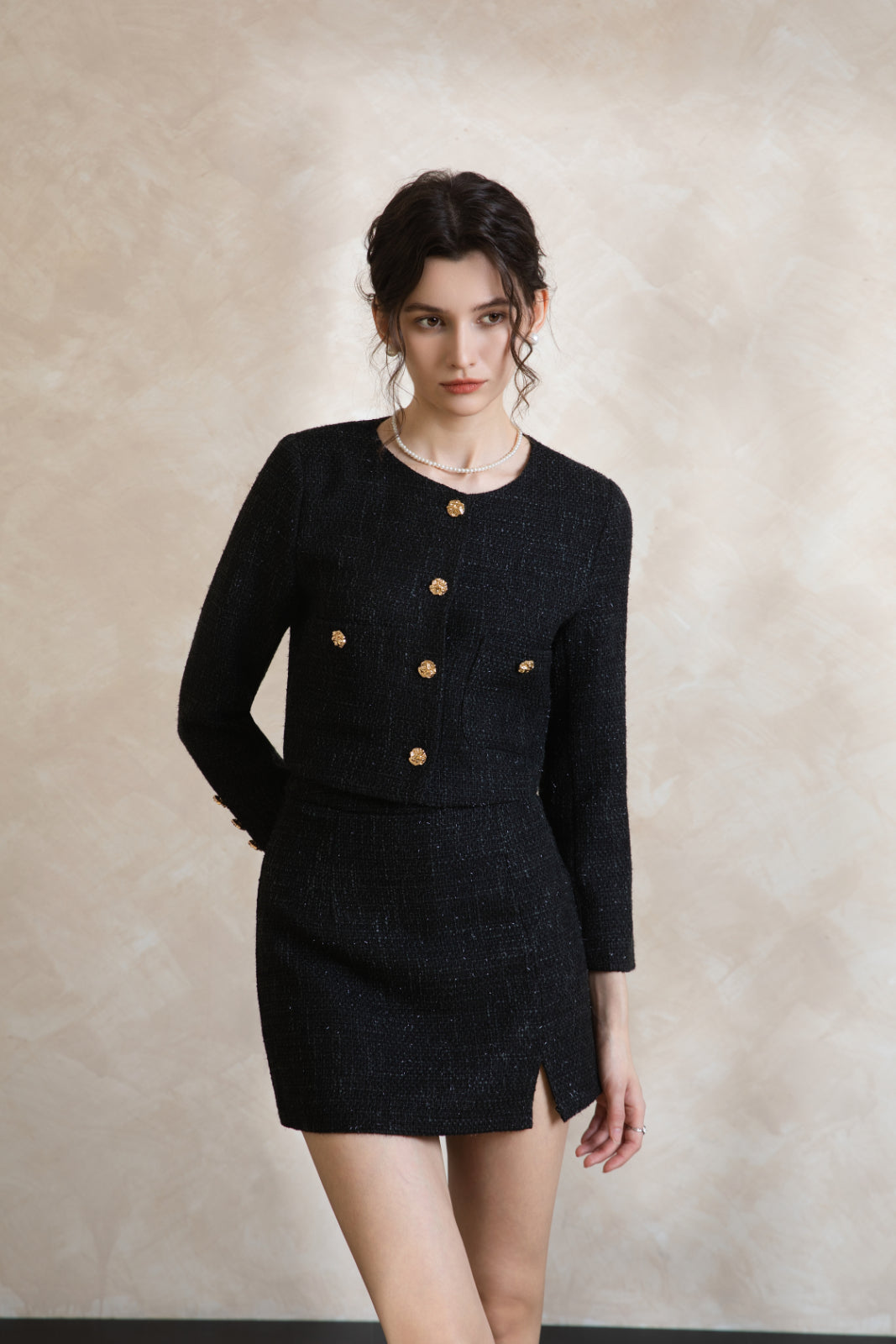 Elise Royal Tweed Set Wear