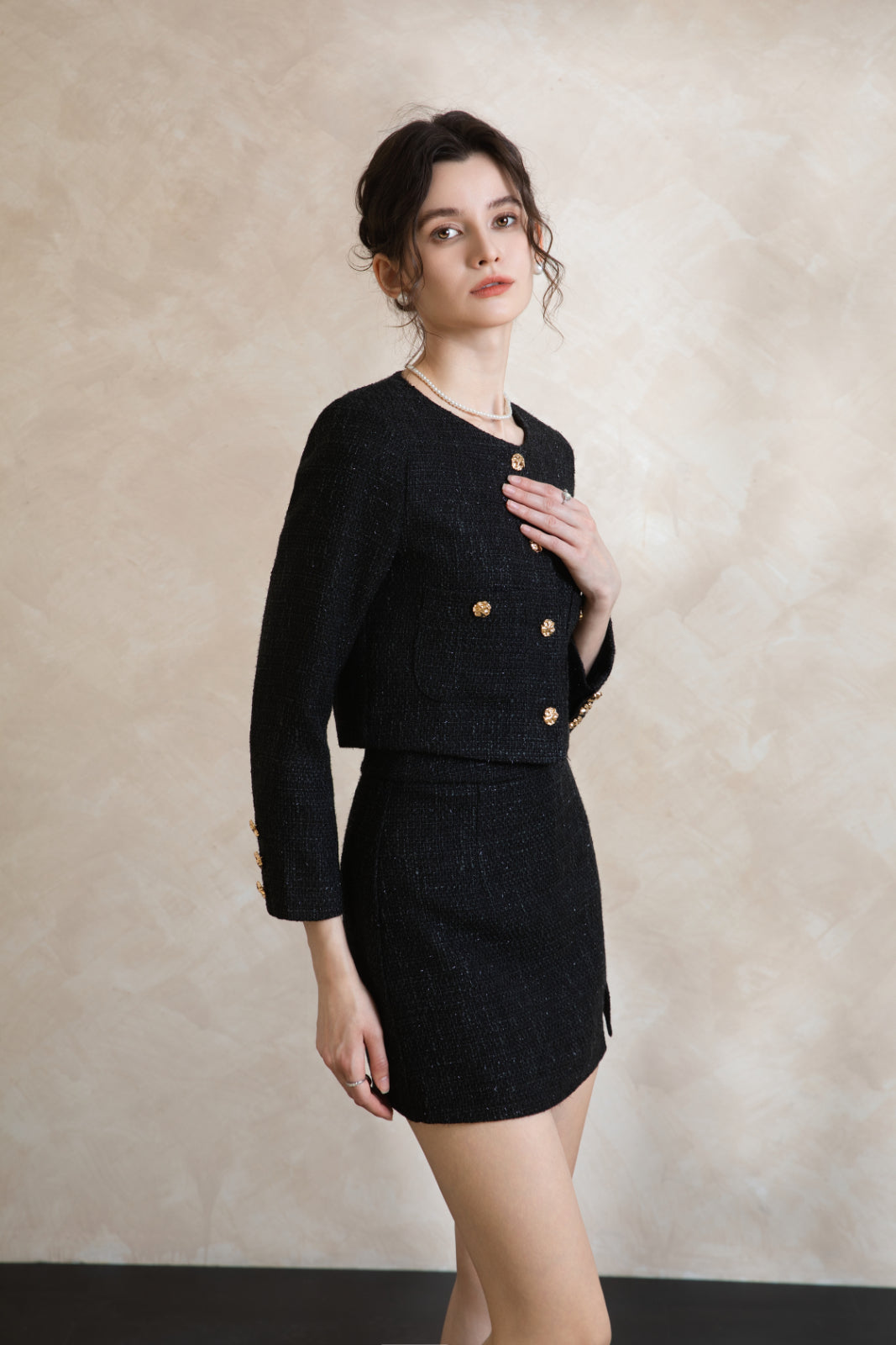 Elise Royal Tweed Set Wear