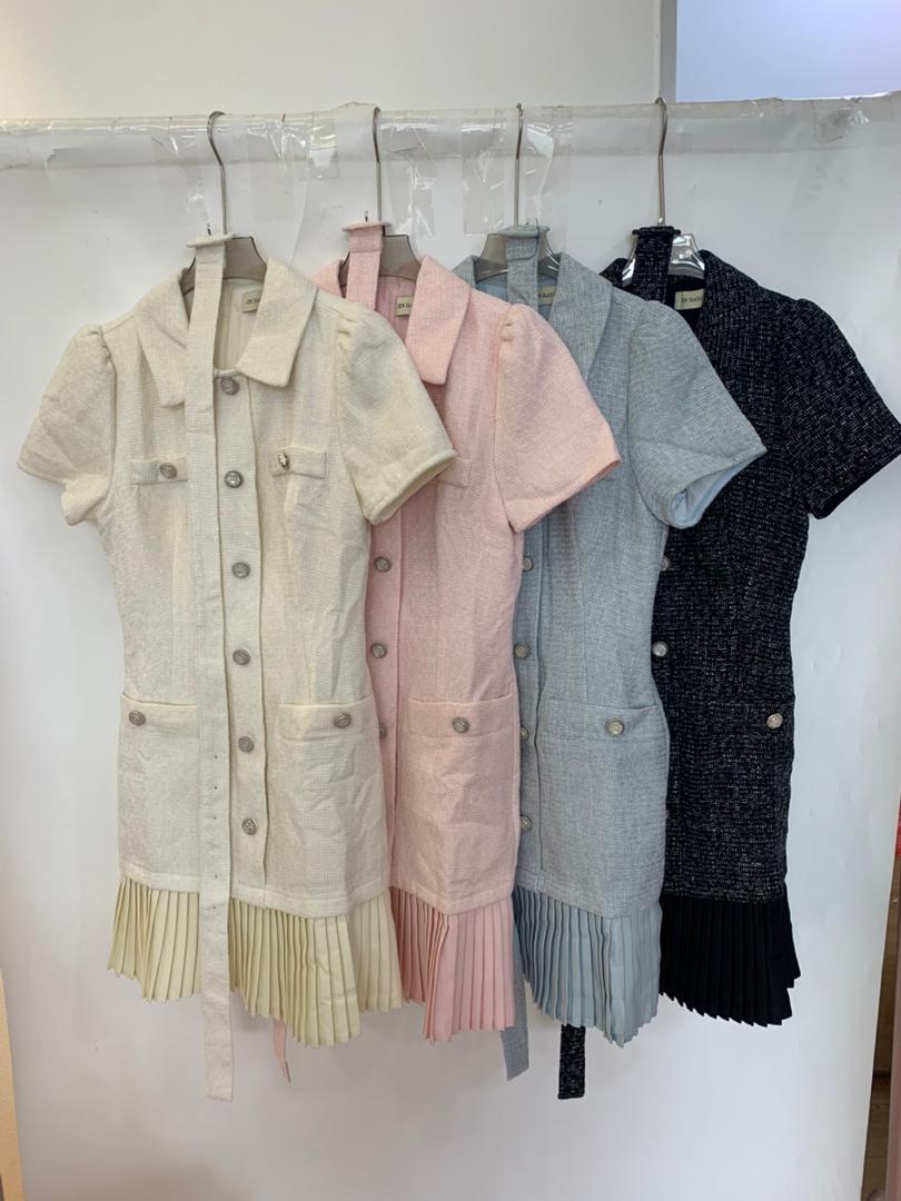 Rossie French Pleated Short Dress