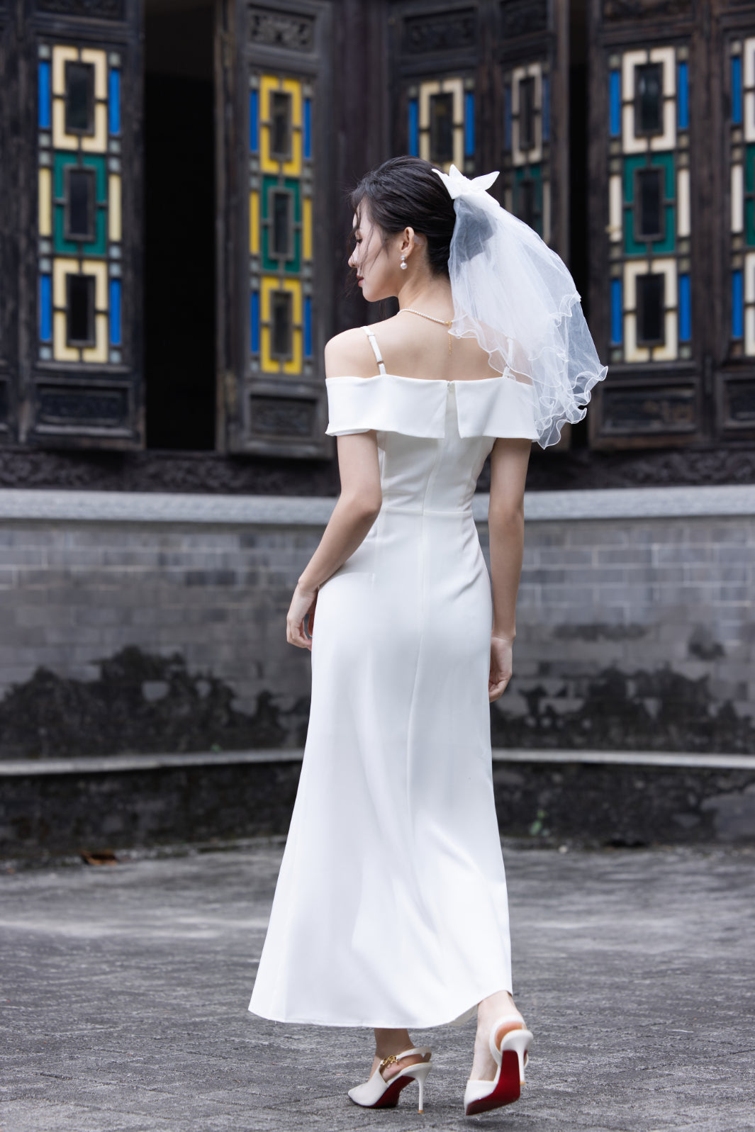 Jin Yuè Ribbon Ruched Maxi Dress