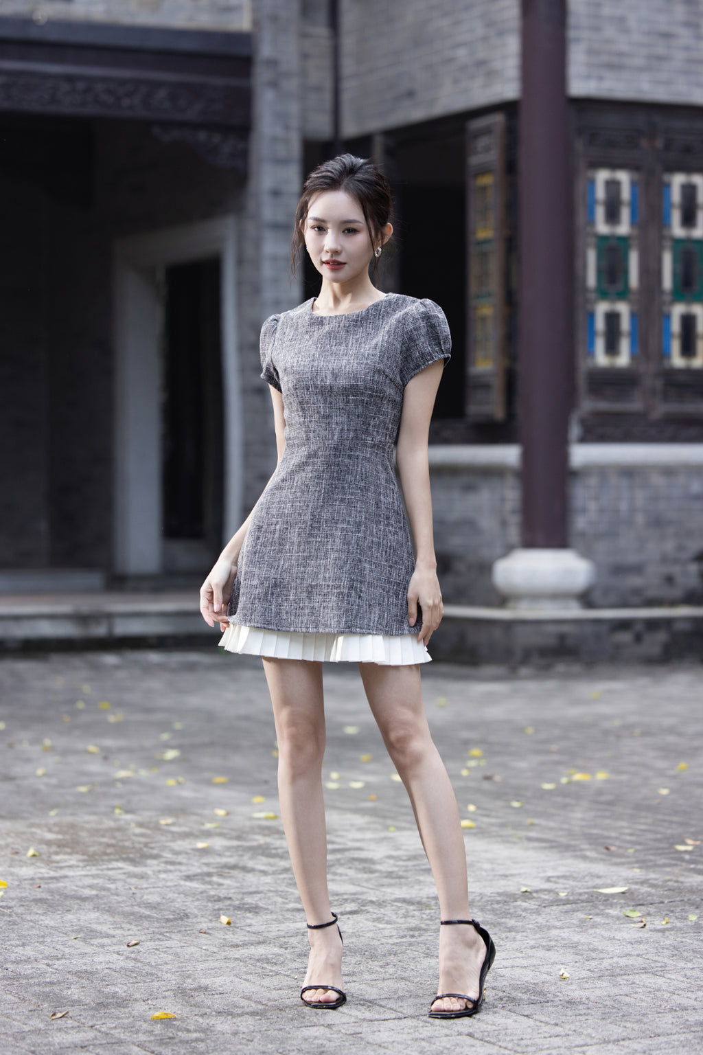 Jin Yuè Ruffled Hem Short Dress