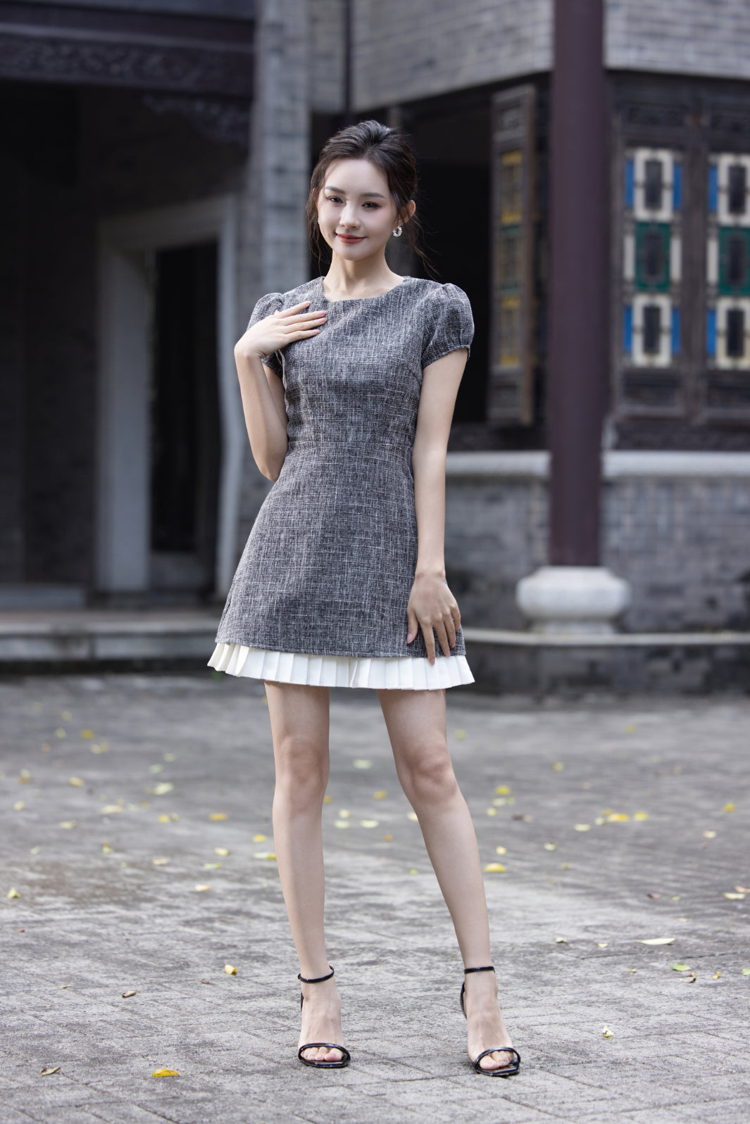 Jin Yuè Ruffled Hem Short Dress
