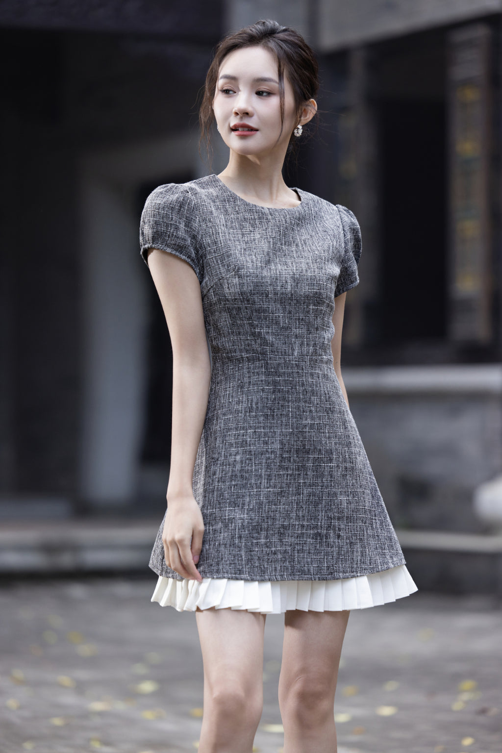 Jin Yuè Ruffled Hem Short Dress