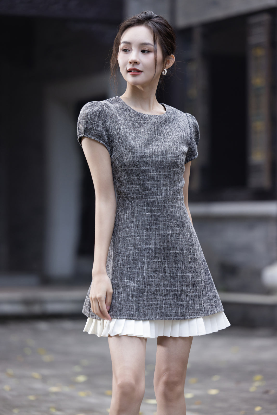 Jin Yuè Ruffled Hem Short Dress