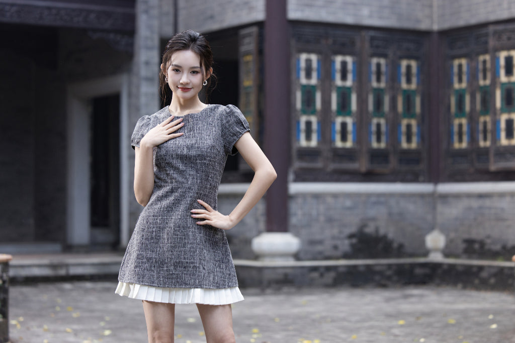 Jin Yuè Ruffled Hem Short Dress