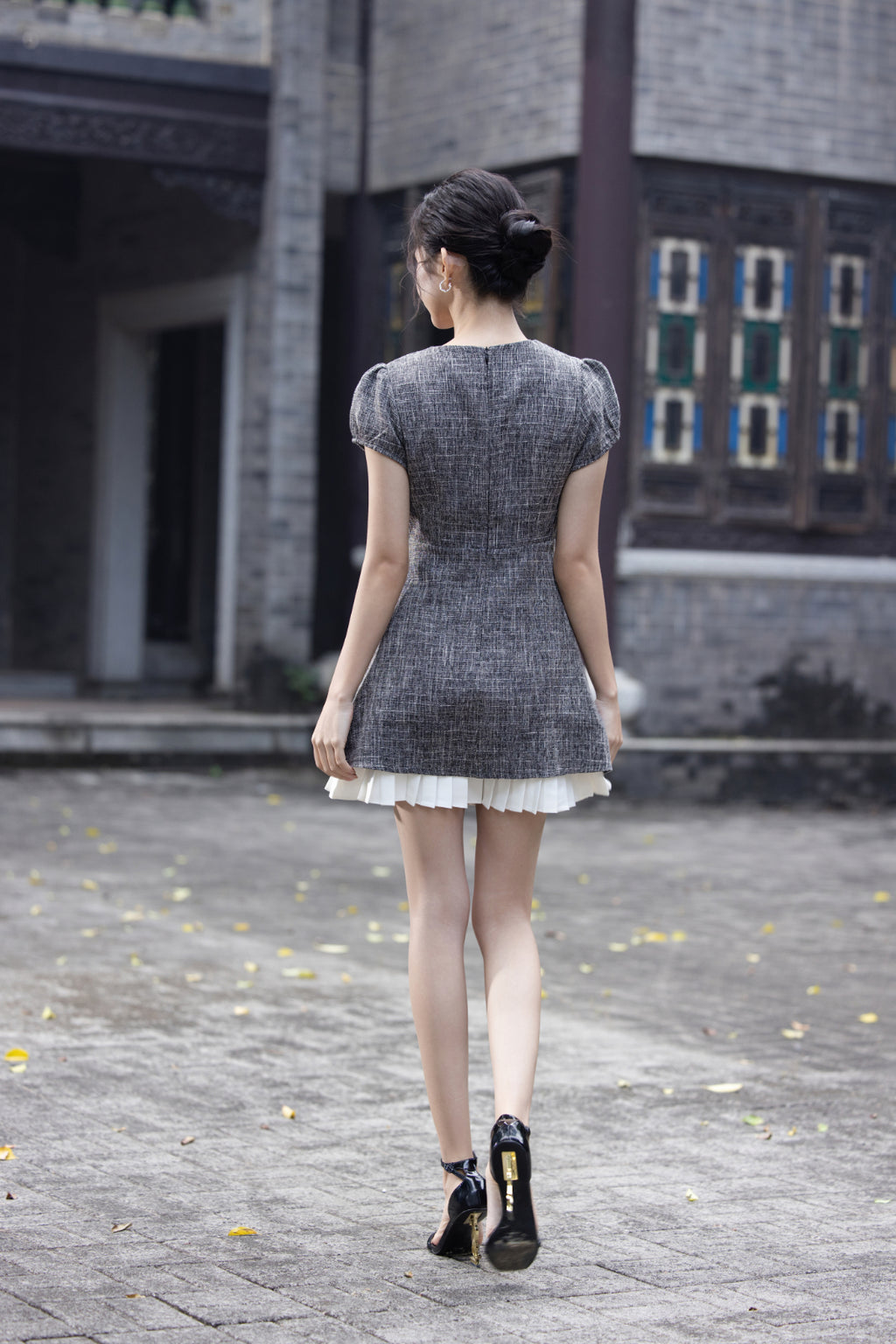 Jin Yuè Ruffled Hem Short Dress