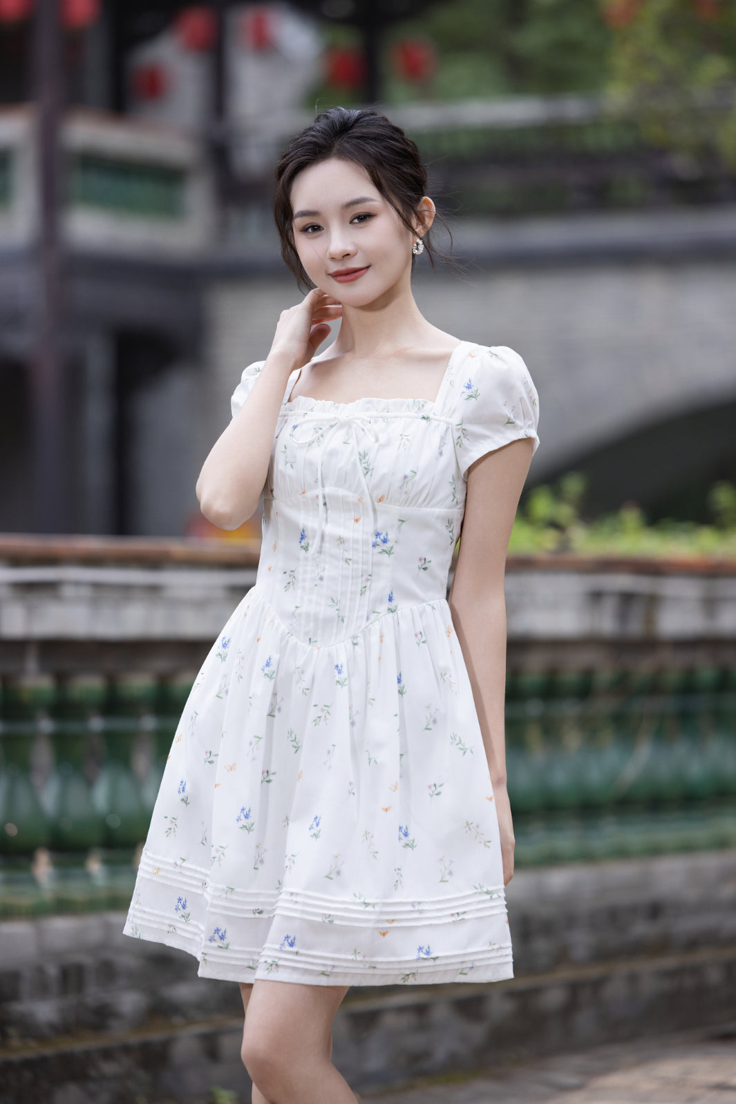 Jin Yuè Blossom Short Dress