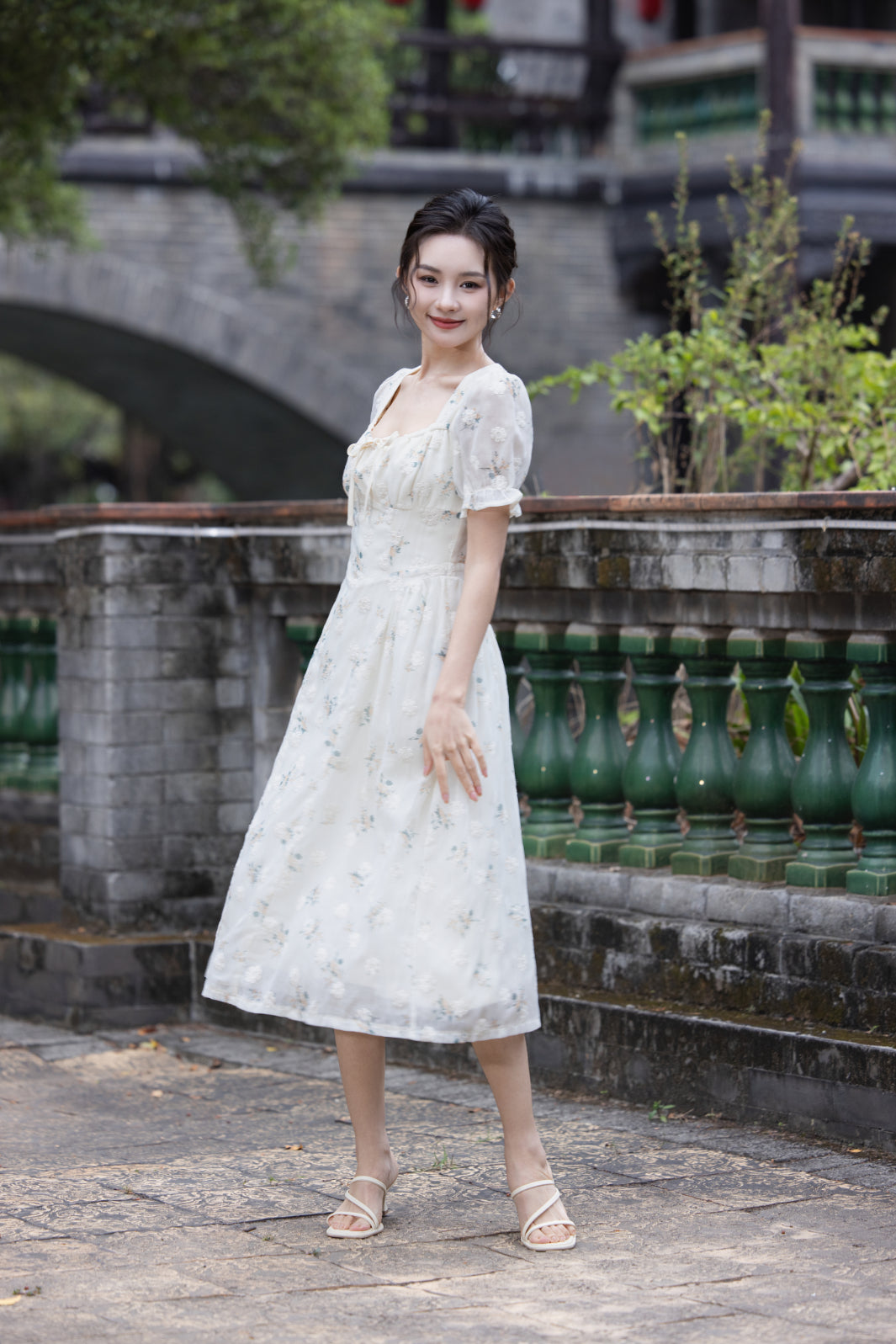 Jin Yuè Blossom Midi Dress