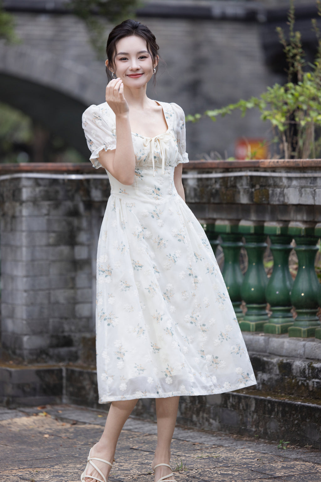 Jin Yuè Blossom Midi Dress