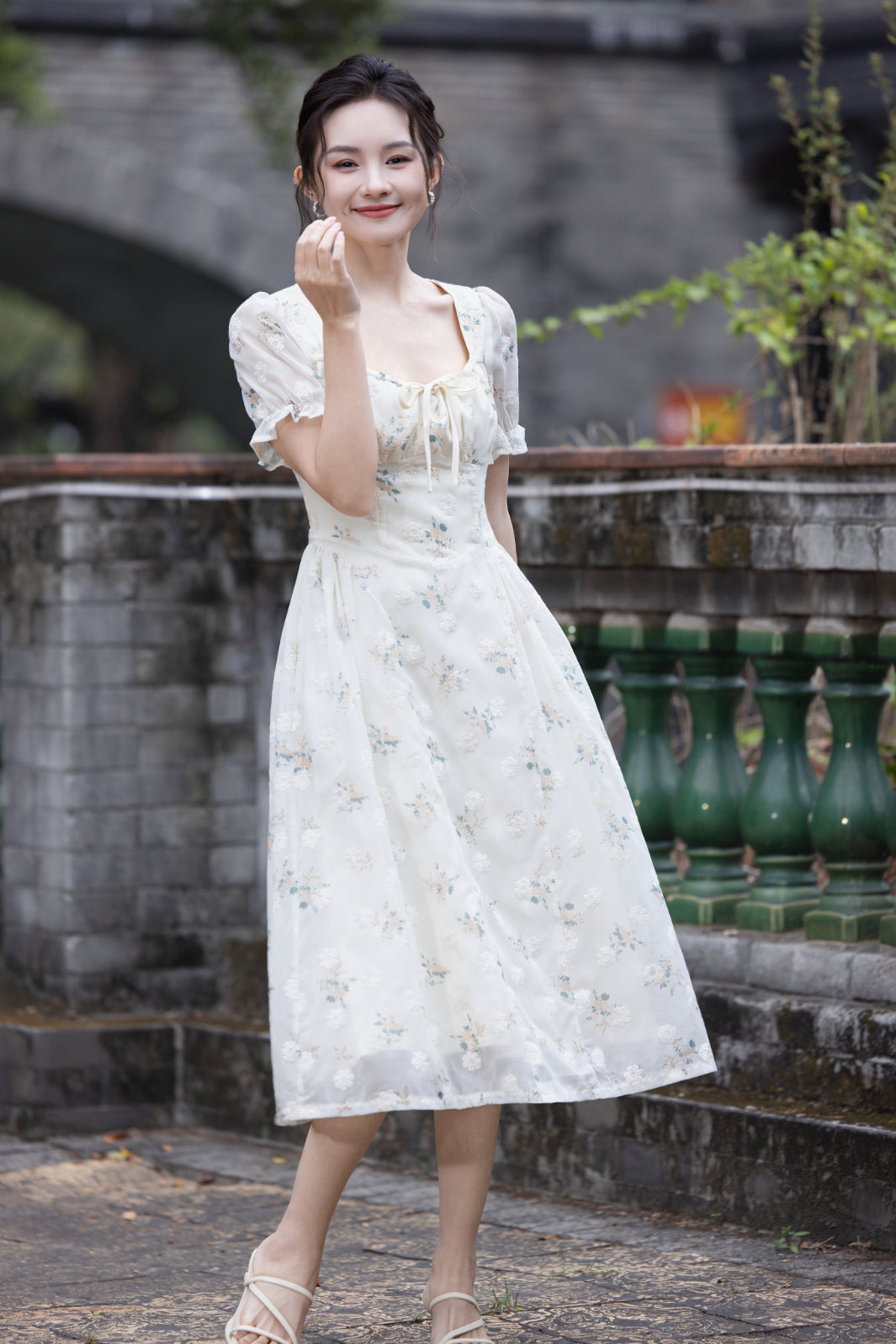 Jin Yuè Blossom Midi Dress