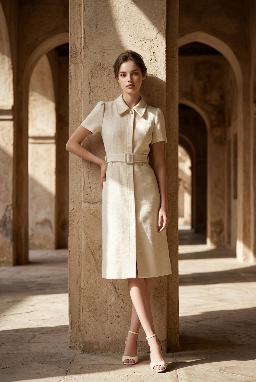 Camille Belted Midi Dress