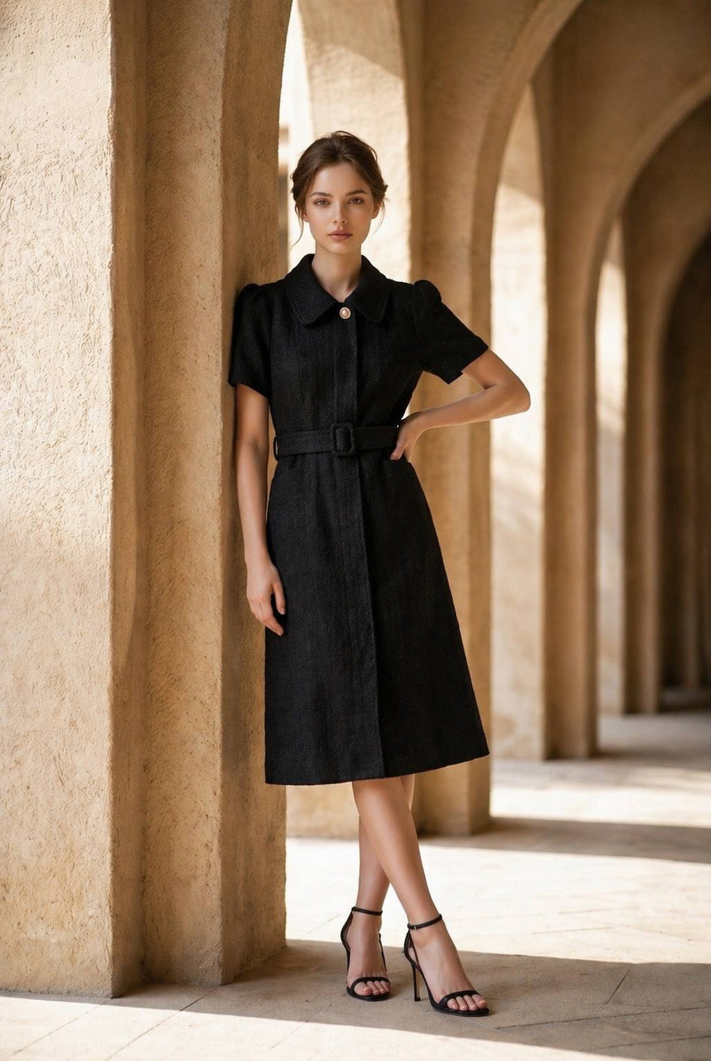 Camille Belted Midi Dress