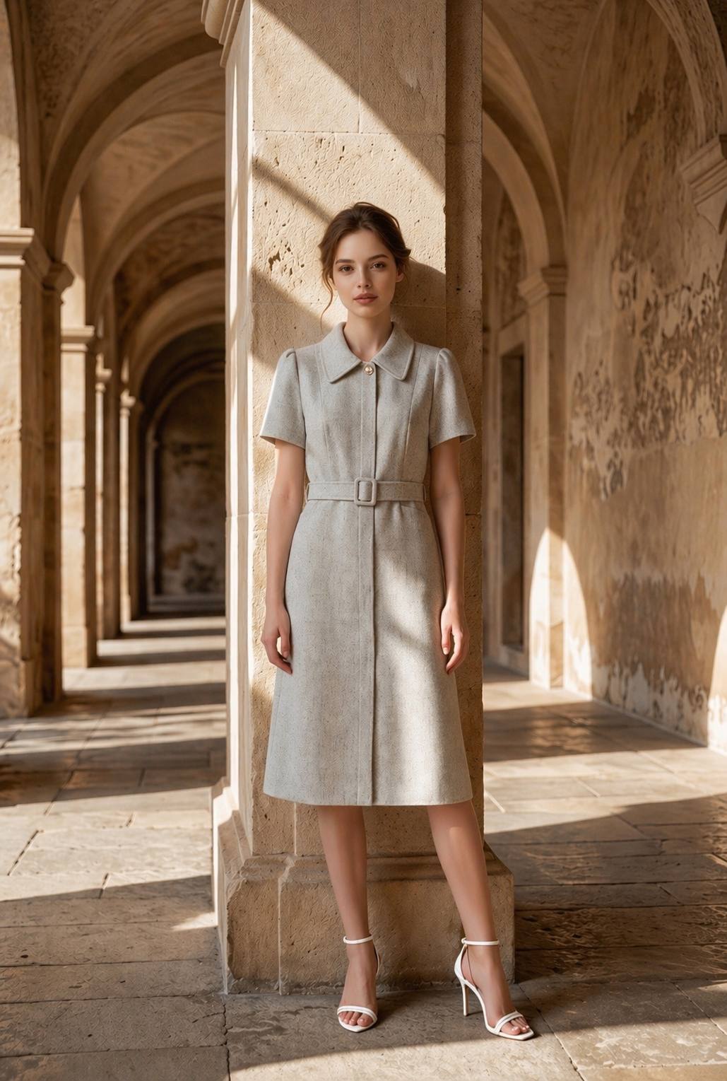 Camille Belted Midi Dress