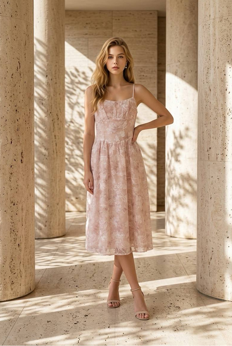 Lora Bloom Midi Dress