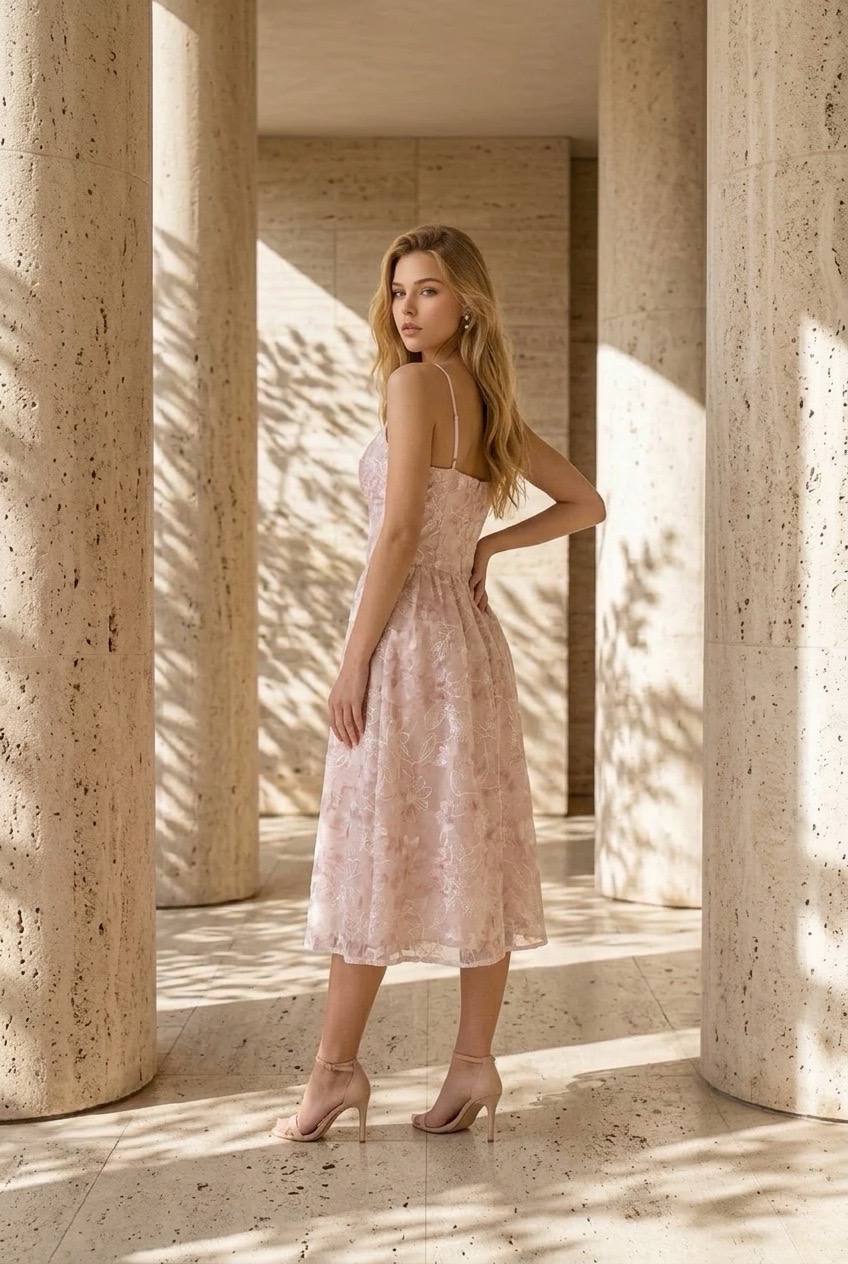 Lora Bloom Midi Dress