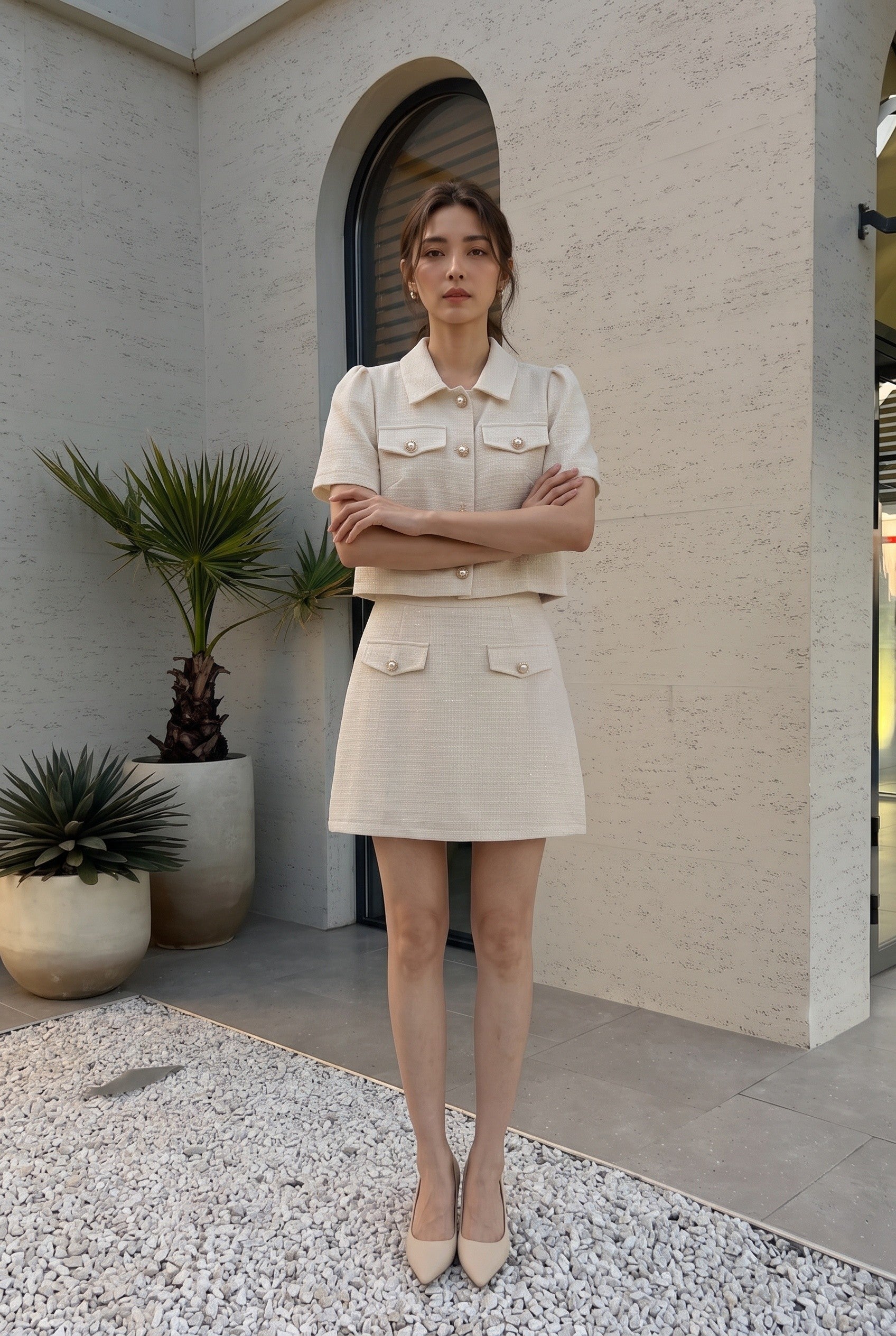 Mia Pearl Tweed Set Wear