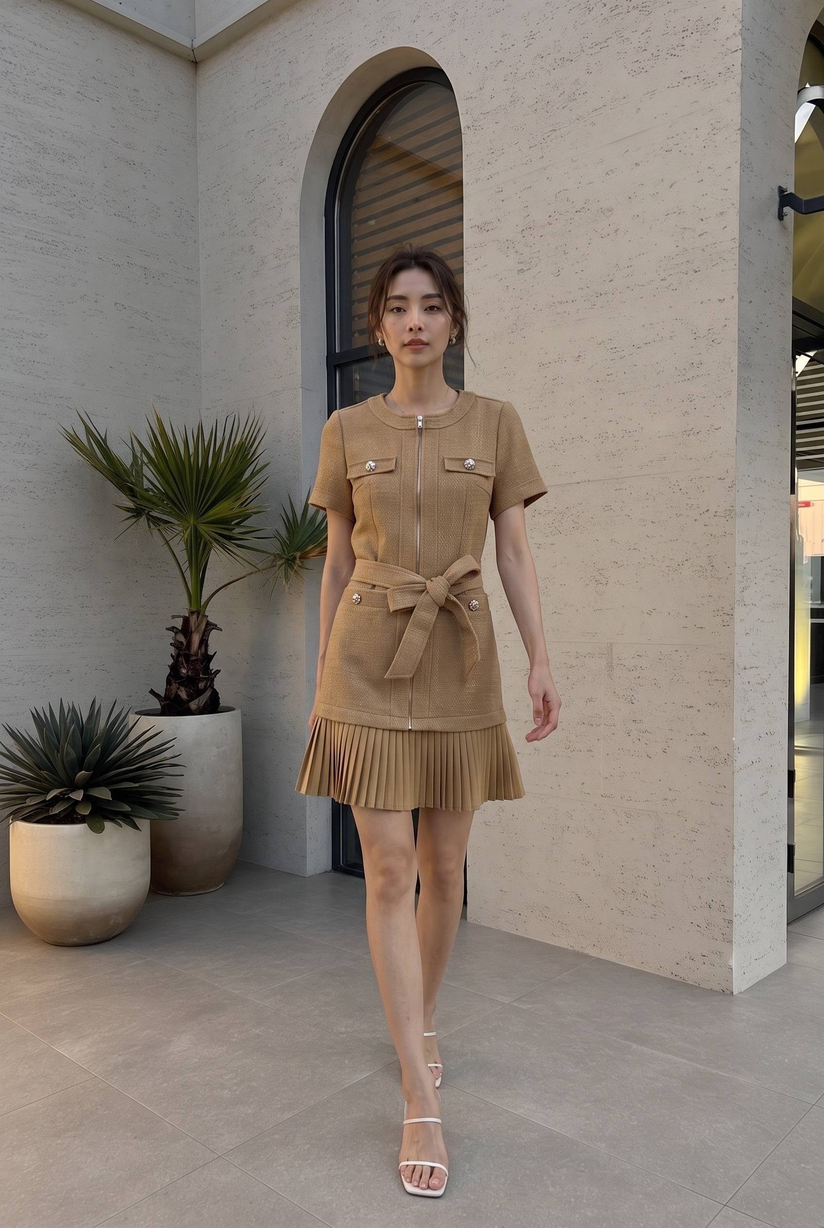 Mia Pleated Hem Short Dress