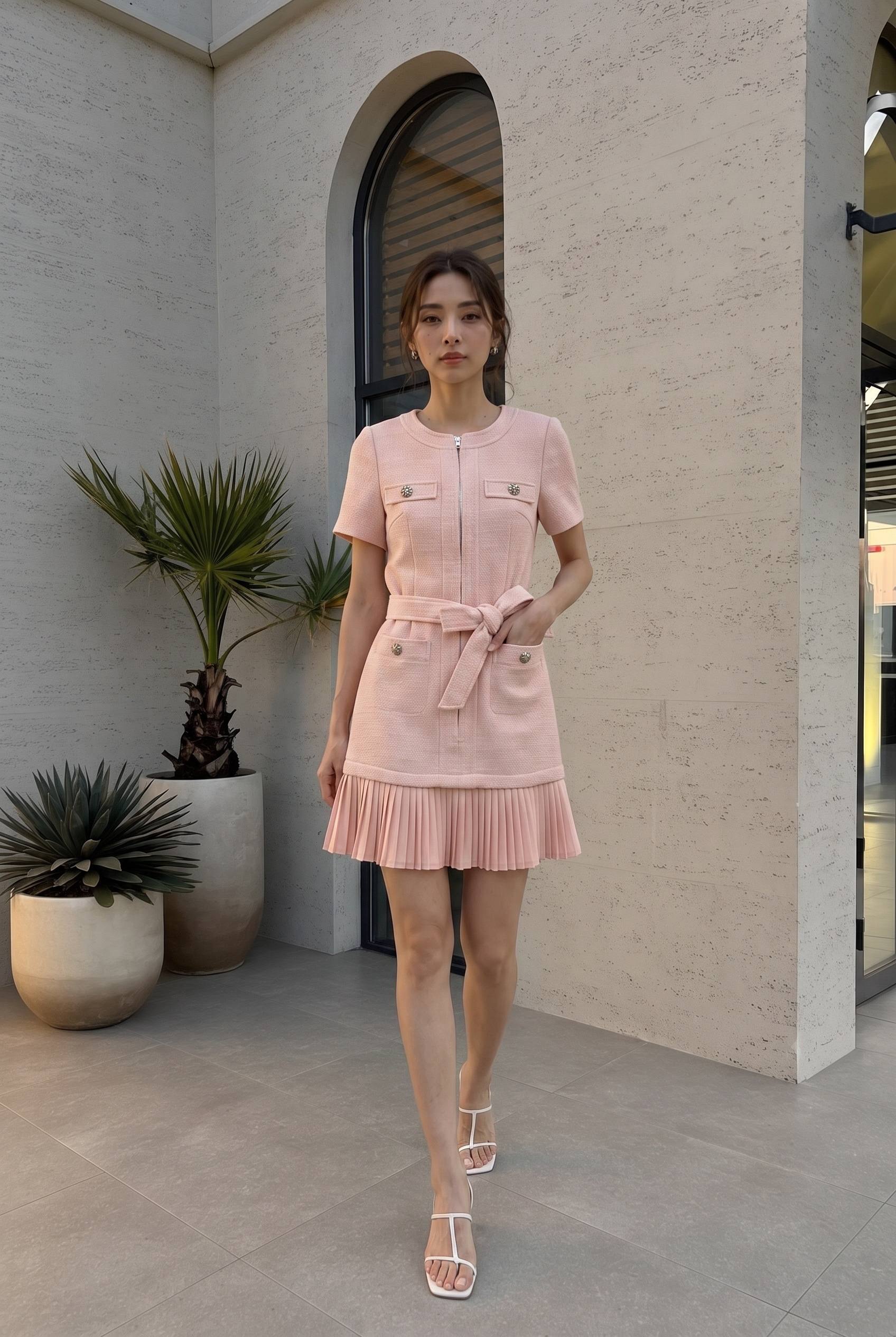 Mia Pleated Hem Short Dress