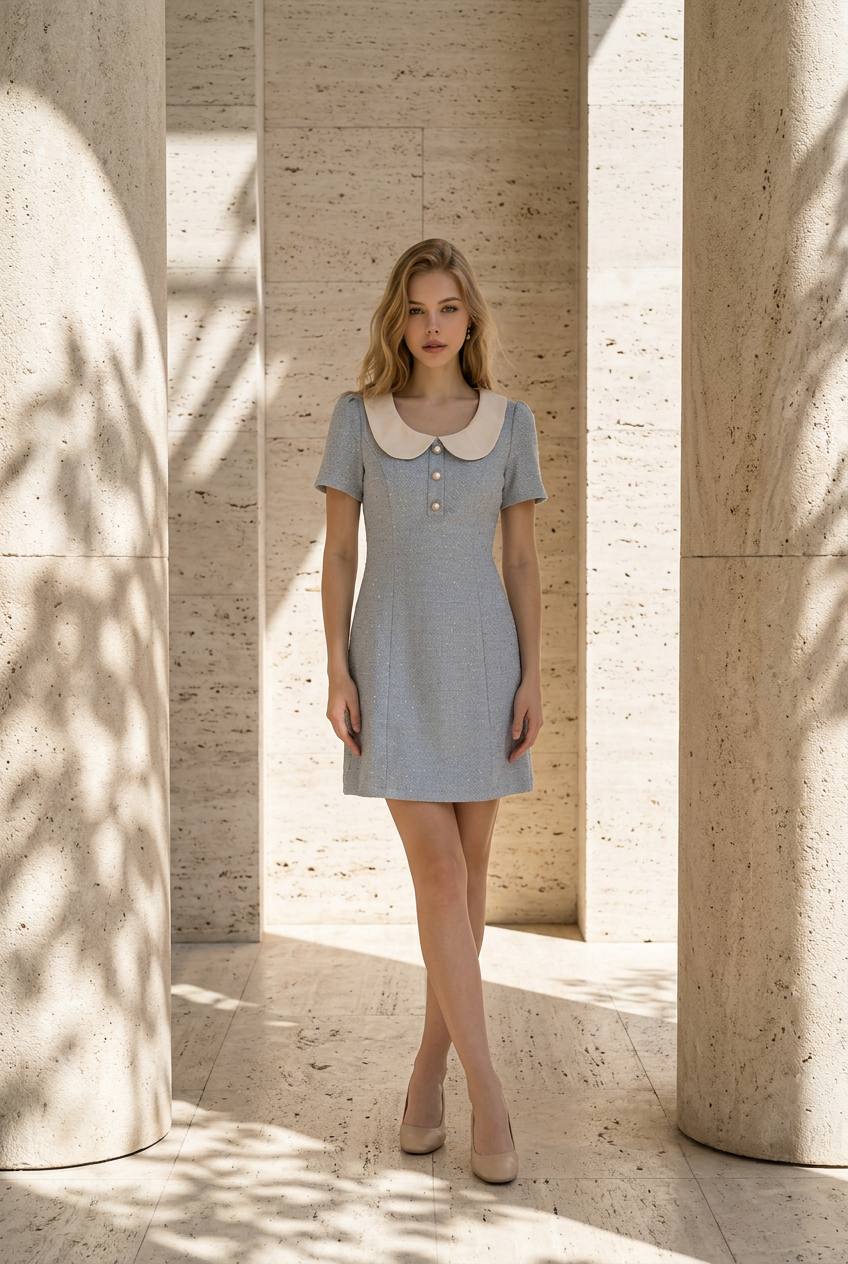 Lora Twinkle Tweed Short Dress