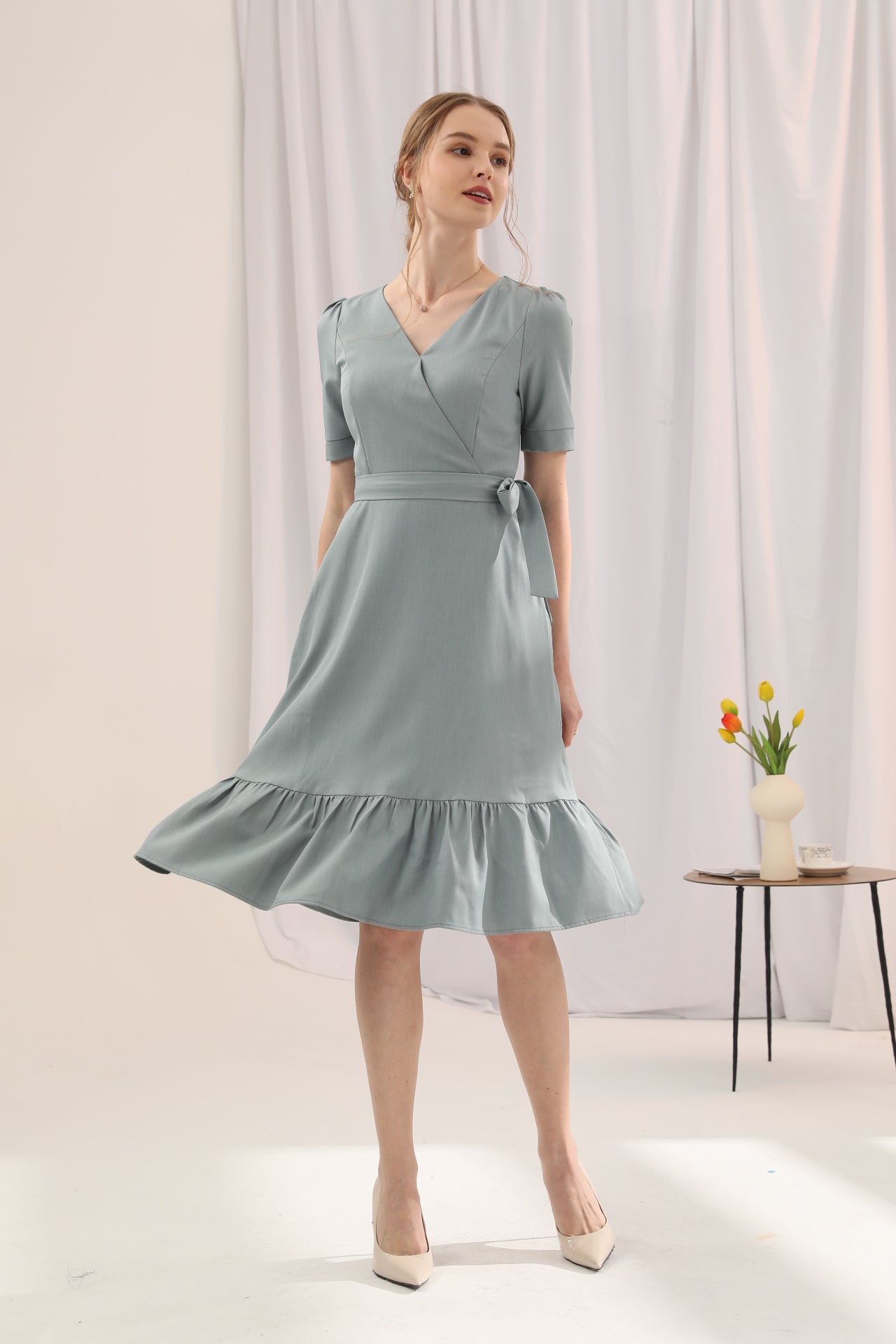 Alisa Linen Midi Dress